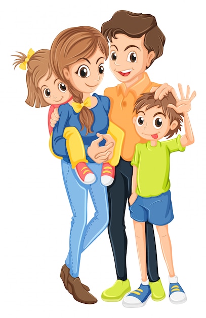 cartoon family of 2