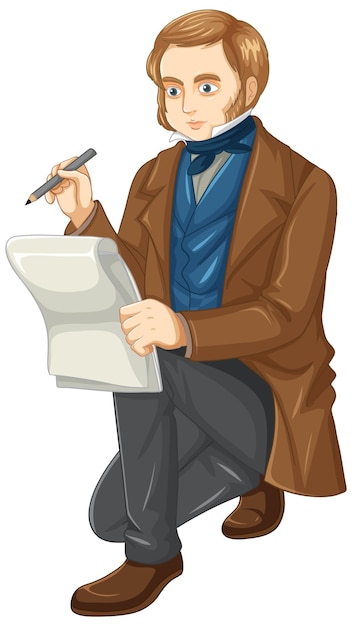 Free vector famous naturalist charles darwin