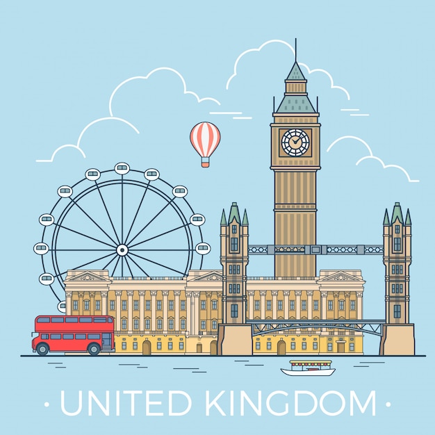 famous showplaces of united kingdom. 