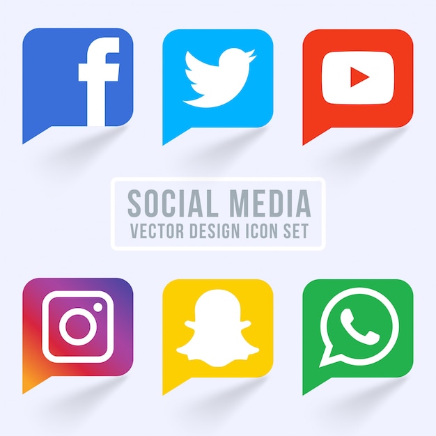 Free vector famous social media icons