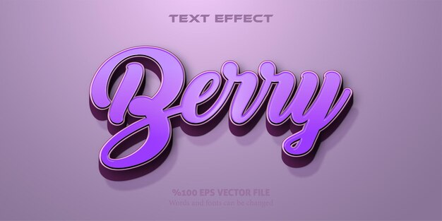 A fancy editable text with soft pink touch cartoon style editable text effect berry