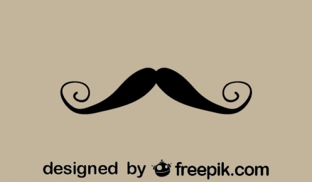 Fancy Retro Mustache Minimalist Icon