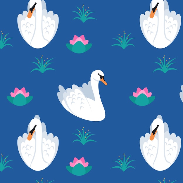 Free vector fancy swan pattern