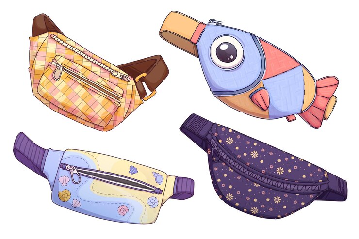 Free Vector fanny pack designs with different patterns