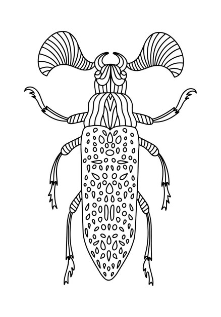 リアルな手描きの昆虫スケッチセット 無料のベクター