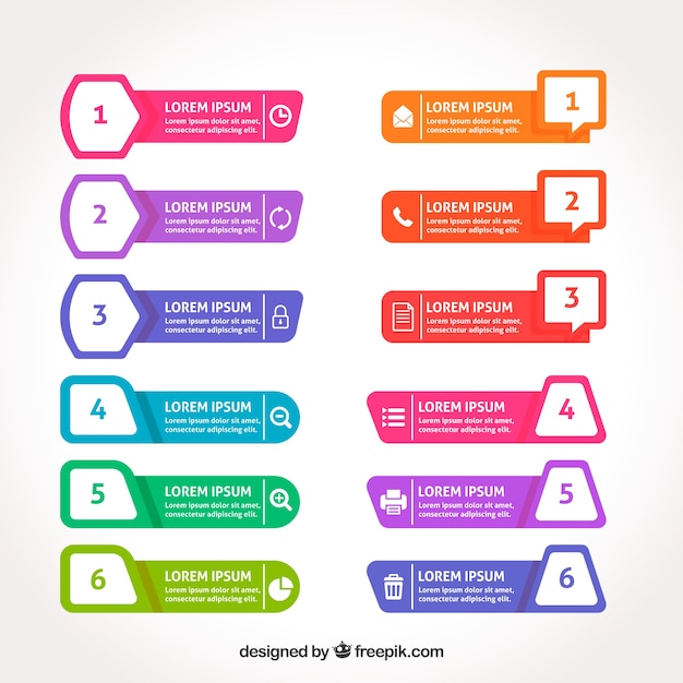 Fantastic assortment of colorful infographic banners