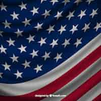 Free vector fantastic background of realistic american flag