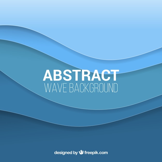 Free vector fantastic background with abstract waves in blue tones