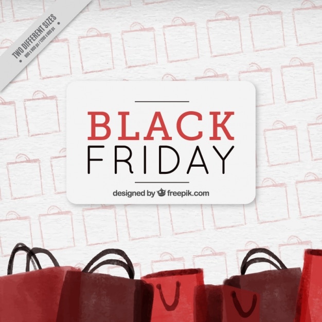 Free vector fantastic background with red shopping bags for black friday