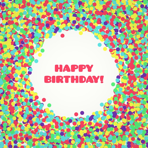 Fantastic birthday background with colored confetti