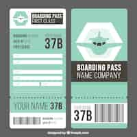 Free vector fantastic boarding pass template in flat design