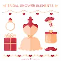 Free vector fantastic bridal shower elements