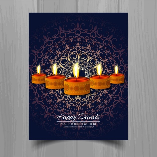 Free vector fantastic brochure for diwali