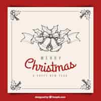 Free vector fantastic christmas card with hand-drawn decoration