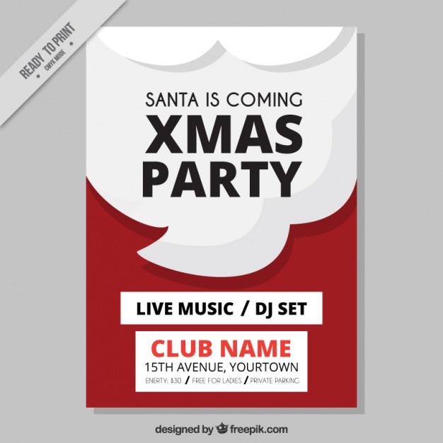 Free vector fantastic christmas poster with santa claus background