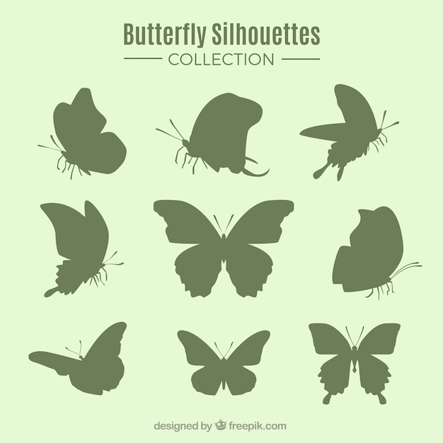 Фантастическая коллекция силуэтов бабочек