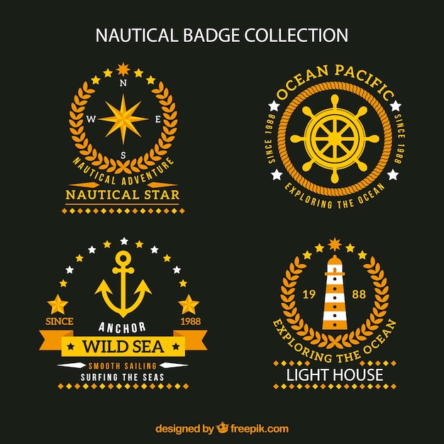 Fantastic collection of flat nautical badges
