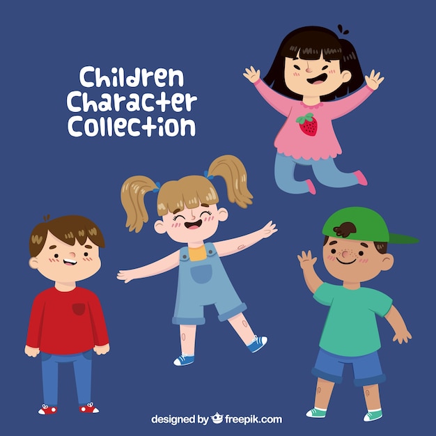 Fantastic collection of four cheerful kids