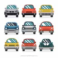 Бесплатное векторное изображение Фантастическая коллекция лобных автомобилей