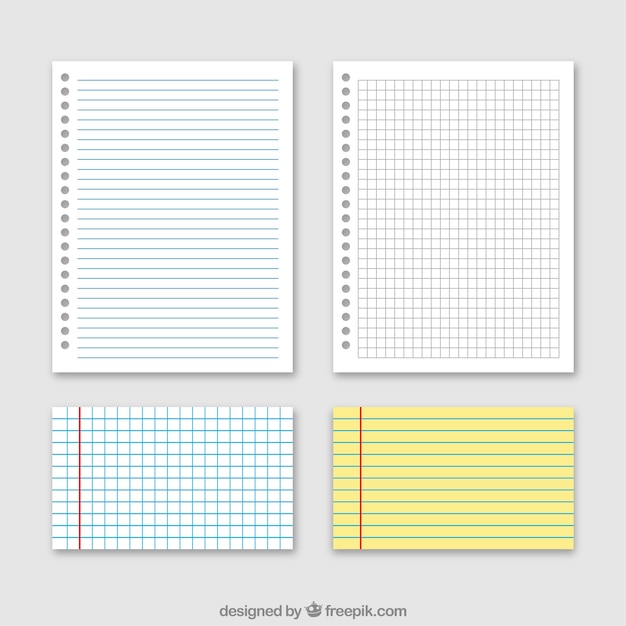 Free vector fantastic collection of paper sheets