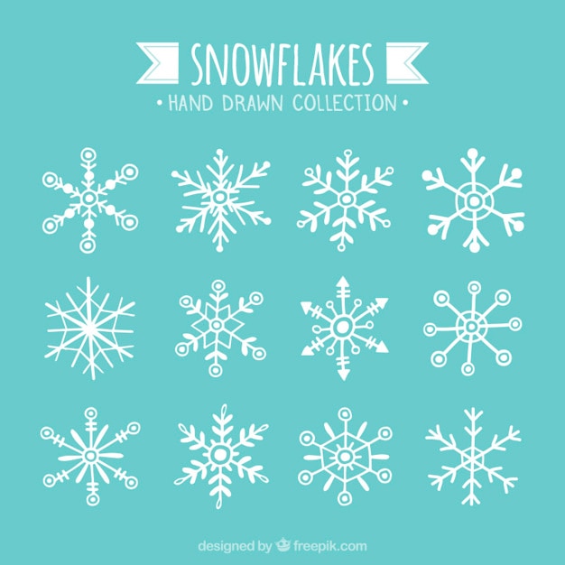 Free vector fantastic collection of snowflakes