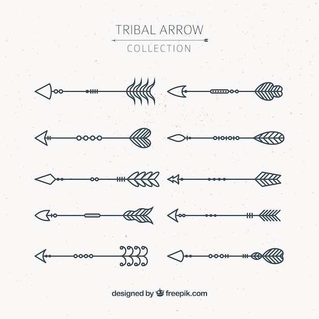 Free vector fantastic collection of ten antique arrows