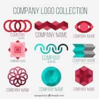 Free vector fantastic company logos with geometric shapes