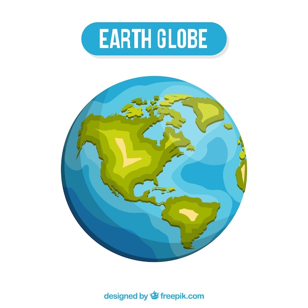 Free vector fantastic earth globe in flat design