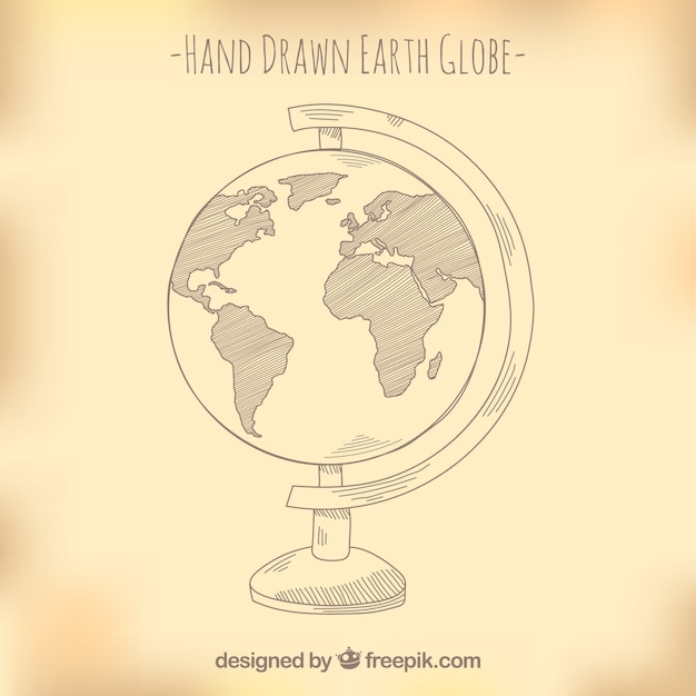 Free vector fantastic earth globe in hand-drawn style