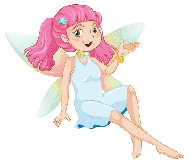 Free vector fantastic fairy girl cartoon character