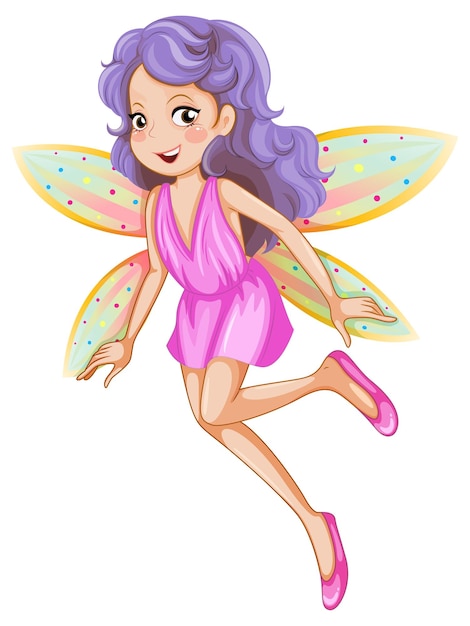 Free vector fantastic fairy girl cartoon character