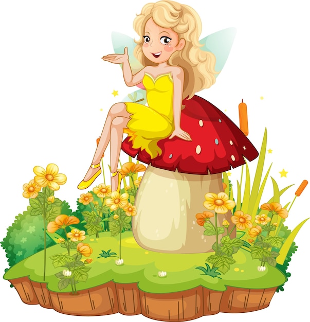 Free vector fantastic fairy girl cartoon character