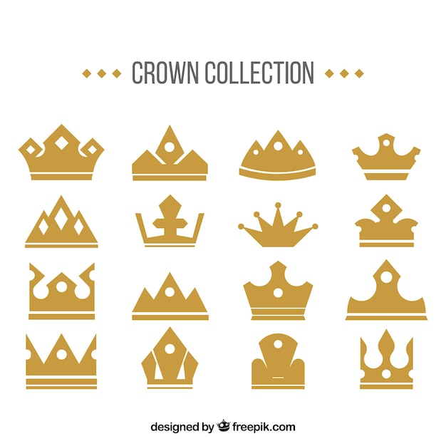 Free vector fantastic gold crown pack