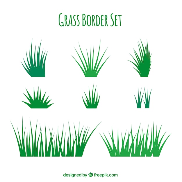 Free vector fantastic grass borders with variety of designs