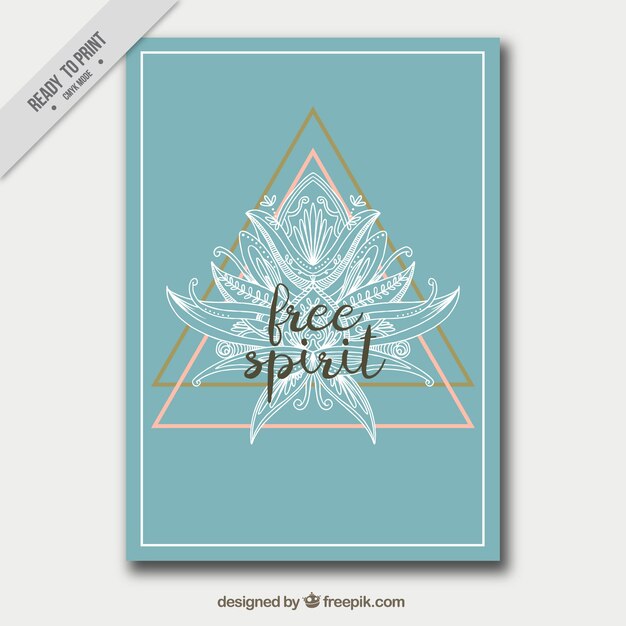 Free vector fantastic greeting card with floral decoration