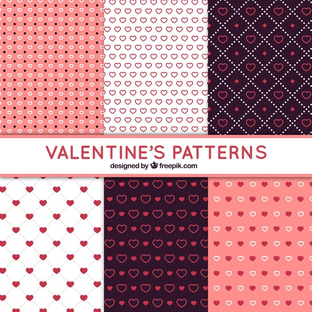 Fantastic patterns with different types of hearts for valentine's