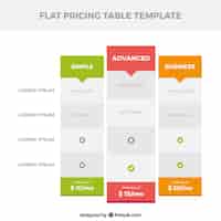 Free vector fantastic price table in flat design