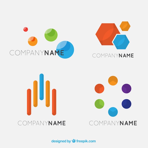 Fantastic psychology logos with colorful abstract figures
