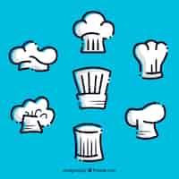 Free vector fantastic selection of chef hats