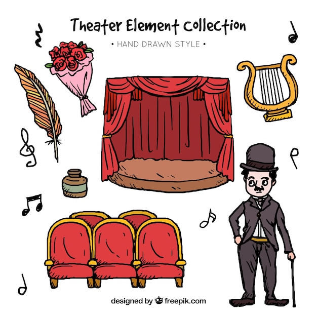 Fantastic selection of hand-drawn theater elements