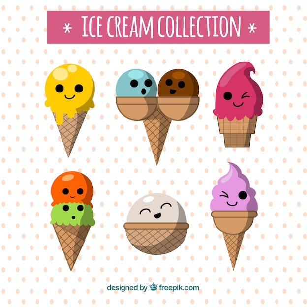 Fantastic selection of six ice cream characters