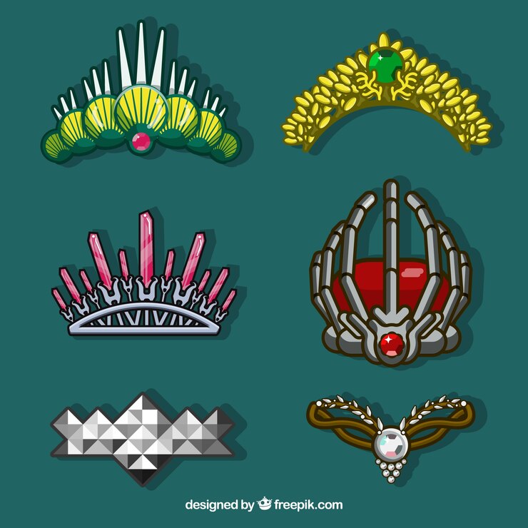 Free Vector fantastic set of crowns with different designs