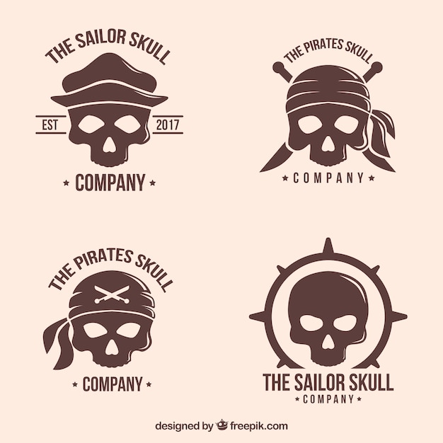 Fantastic skull logo set
