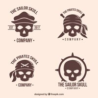 Free vector fantastic skull logo set