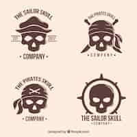 Free vector fantastic skull logo set