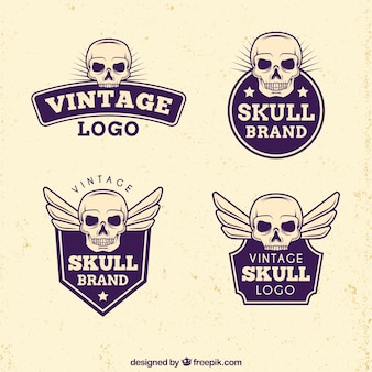 Фантастические логотипы черепа в стиле винтаж