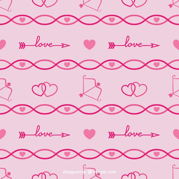 Fantastic valentine's patterns with arrows and hearts