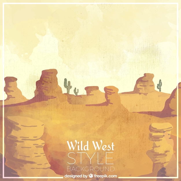Free vector fantastic western background in watercolor style