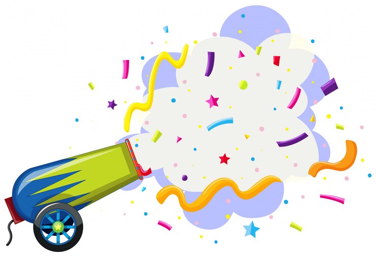 Free Vector a fantasy cannon on white background