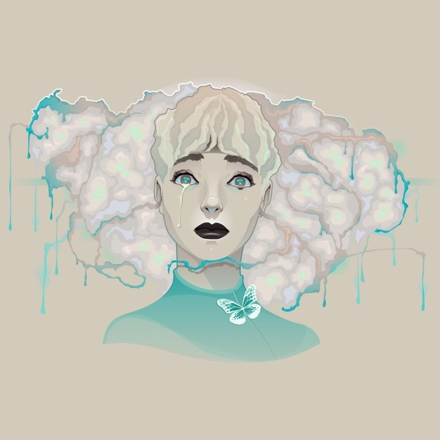 Free Vector fantasy character, sadness